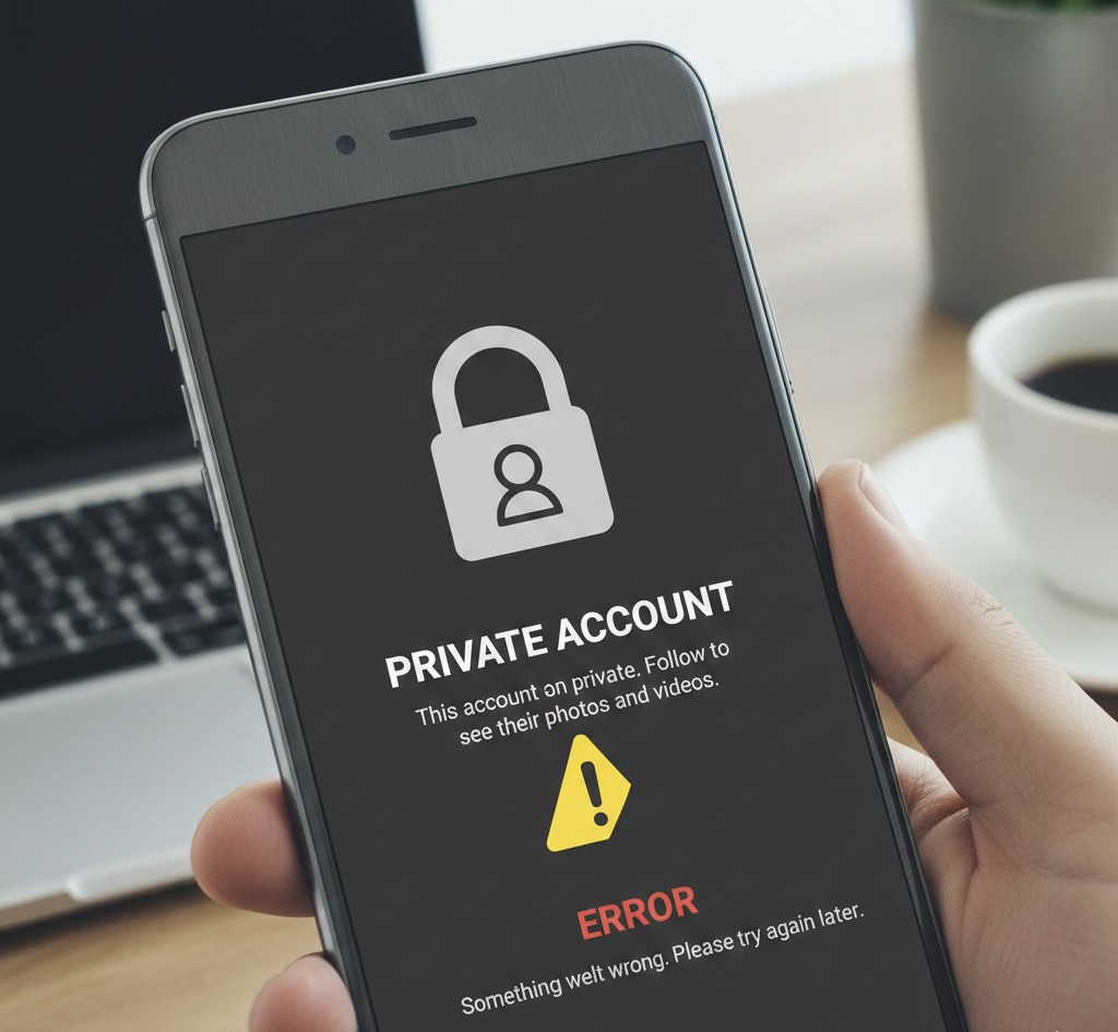 Example of a private Instagram account that cannot be downloaded